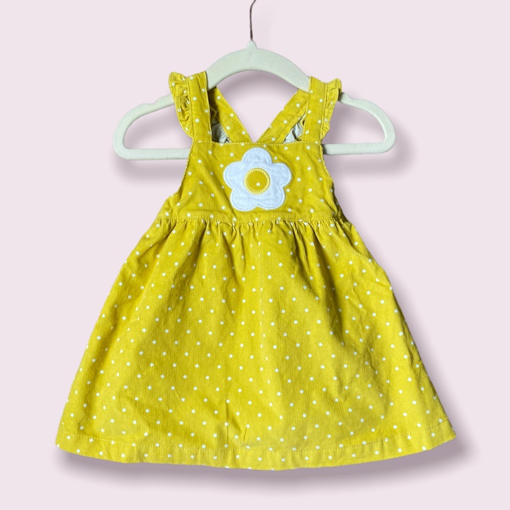 Baby Boden Flower Cord Pinnie Dress US3-6M